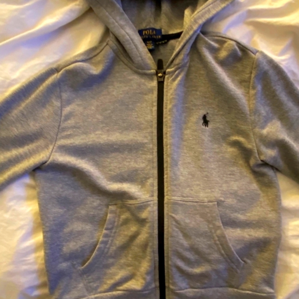 Ralph Lauren Polo Gray Zip Up Hoodie